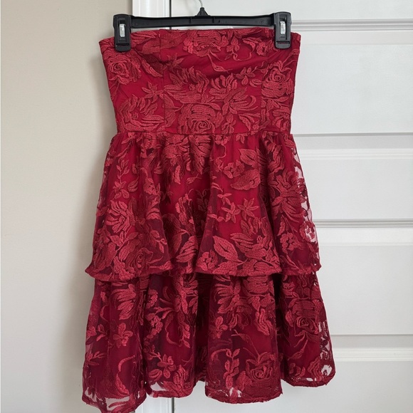 Altar'd State Rich Red Lace Dress - Picture 1 of 8